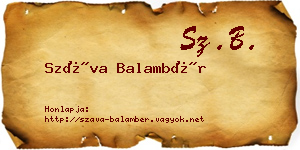 Száva Balambér névjegykártya